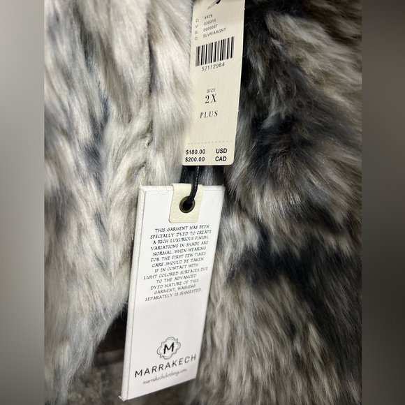 Anthropologie Faux Fur Fleece Jacket double sided gray suede charcoal and gray - Picture 9 of 14